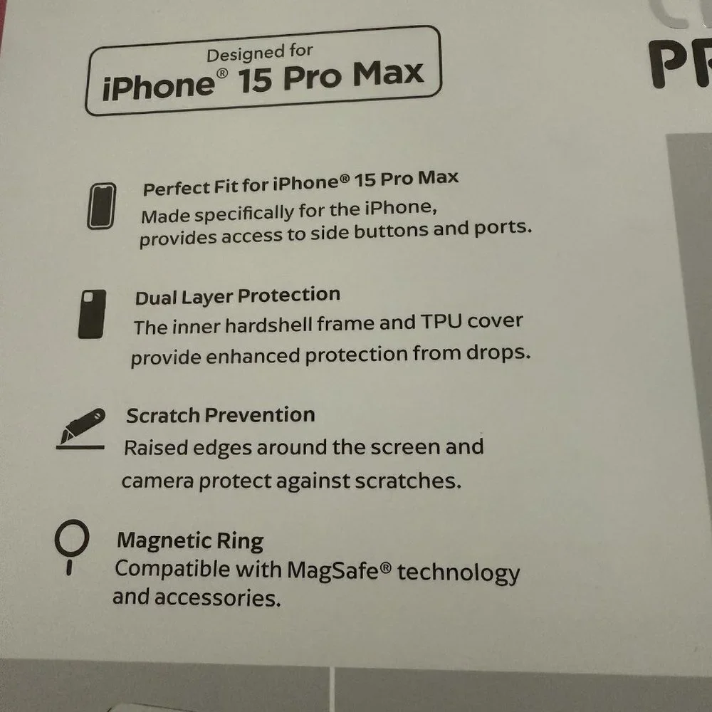 Merkury Pink iPHONE 15 Pro Max Case And Screen Protector Pack Magsafe Open Box